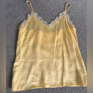 Anine Bing Silk Tank Top in Butter Yellow